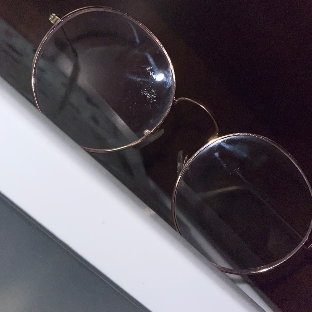 UNISEX ROSE GOLD RETRO-VINTAGE METAL ROUND COSPLAY EYEGLASSES